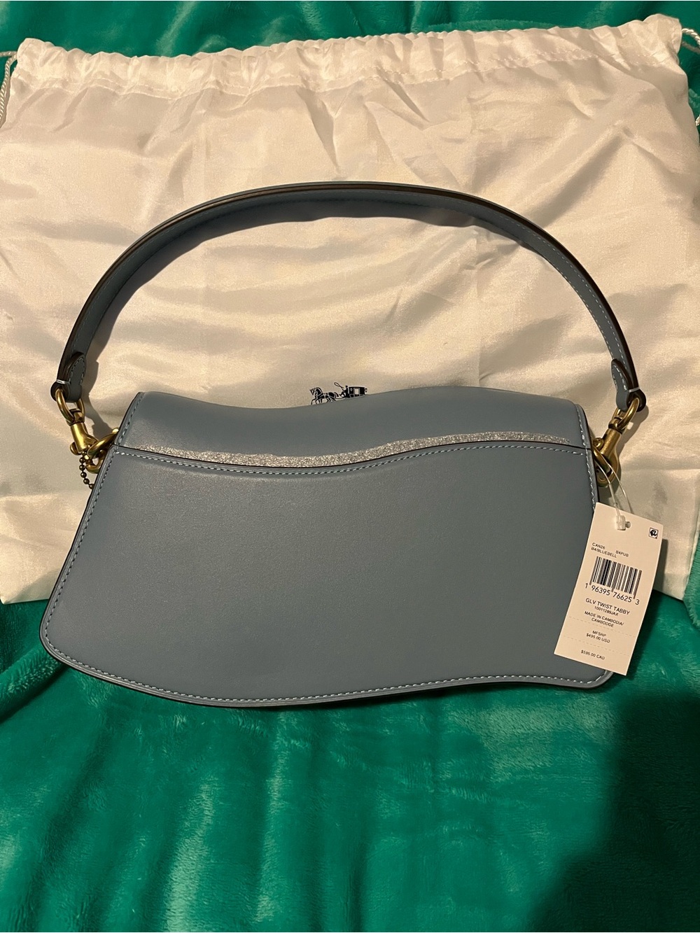 NWT Coach Twisted Tabby 26 in Blue with Gold Hardware - Picture 2 of 4